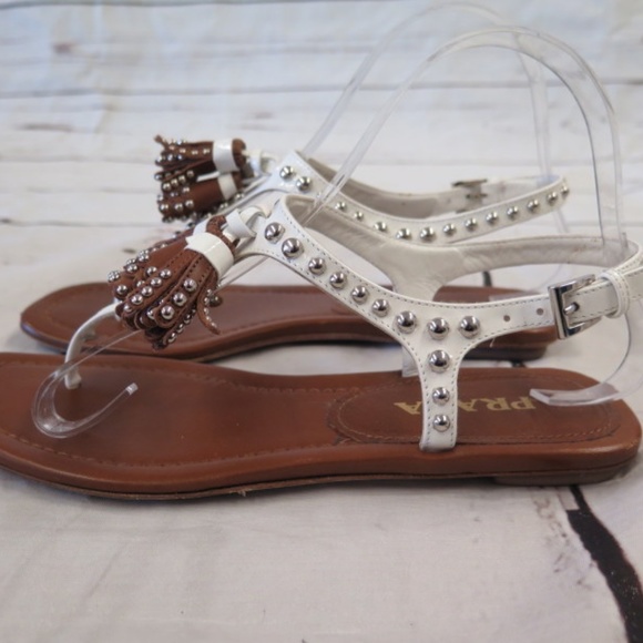 Prada Studded Tassel Sandal - Picture 7 of 8